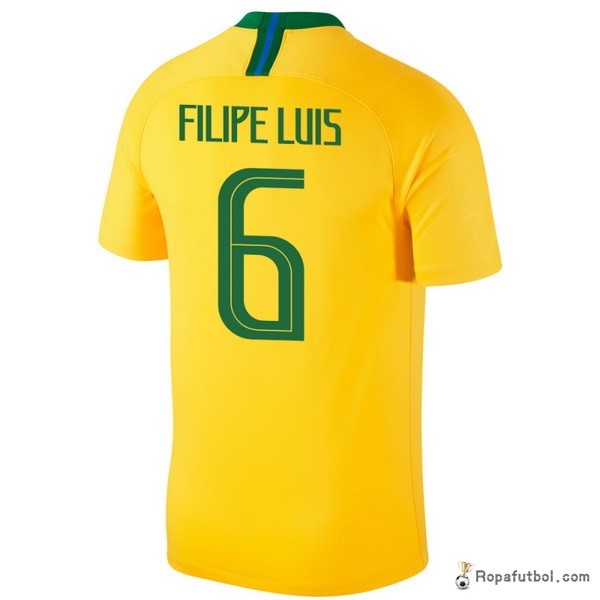 Camiseta Brasil Replica Primera Ropa Filipeluis 2018 Amarillo